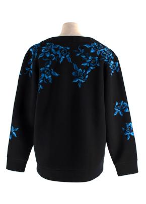 Ermanno Scervino Blue Floral Embroidered Sweatshirt 3