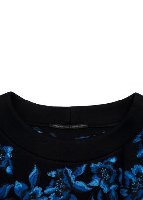 Ermanno Scervino Blue Floral Embroidered Sweatshirt 5