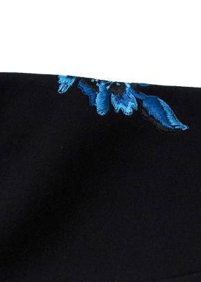 Ermanno Scervino Blue Floral Embroidered Sweatshirt 7
