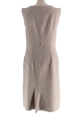 Alberta Ferretti Taupe Wool Midi Dress 2