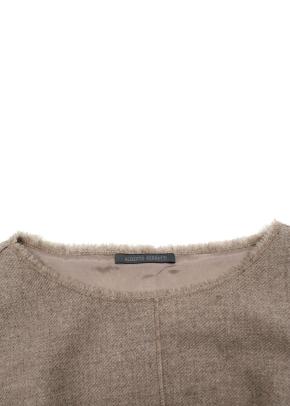 Alberta Ferretti Taupe Wool Midi Dress 4