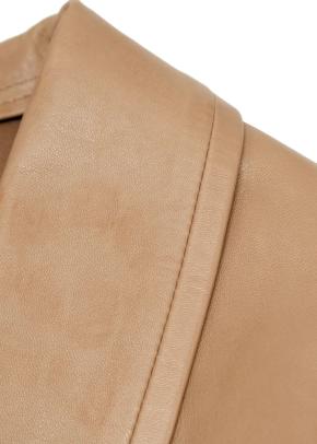 Giorgio Armani Beige Leather Blazer 4
