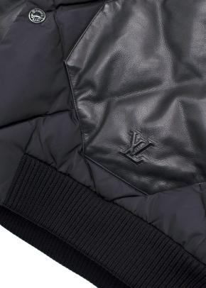 Louis Vuitton Kid's Black Quilted Jacket With Leather Pockets 4