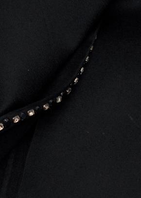 Prada Black Wool Blend Coat with Crystal Detailing 7