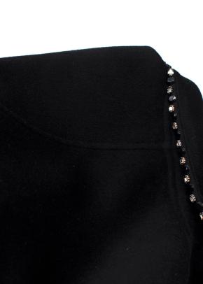 Prada Black Wool Blend Coat with Crystal Detailing 10