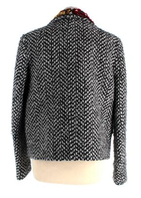Ermanno Scervino Embellished Black and White Tweed Blazer 3