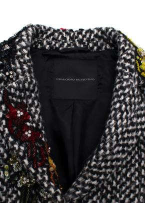 Ermanno Scervino Embellished Black and White Tweed Blazer 2
