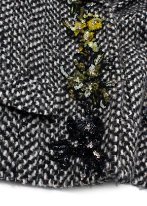 Ermanno Scervino Embellished Black and White Tweed Blazer 6
