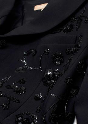Michael Kors Sequin Floral Black Dinner Jacket 8