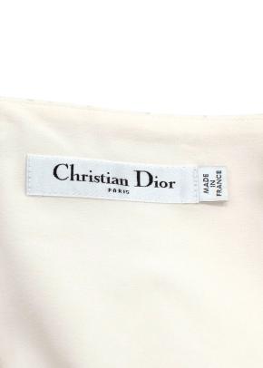 Christian Dior Cream Mid-Length Pleated Tulle Skirt 6
