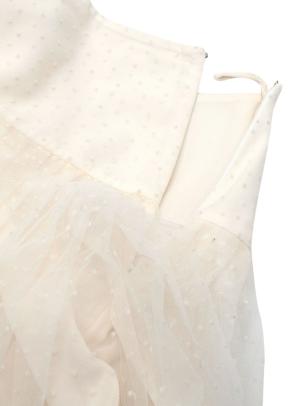 Christian Dior Cream Mid-Length Pleated Tulle Skirt 4