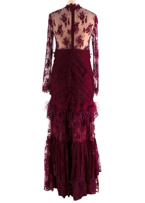 Costarellos Long Sleeve Lace Evening Gown 2