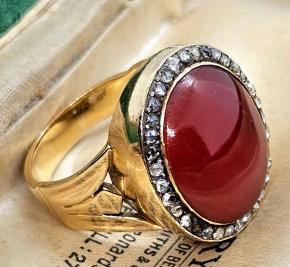 Antique 1820 Rose Cut Diamond and Carnelian Ring 3