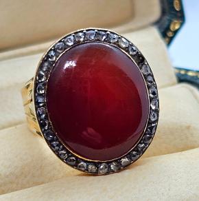 Antique 1820 Rose Cut Diamond and Carnelian Ring 4