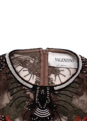 Valentino Runway  Beaded Embellishment and Lace Bodice Maxi Dress 9
