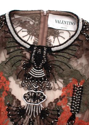 Valentino Runway  Beaded Embellishment and Lace Bodice Maxi Dress 4