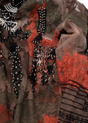 Valentino Runway  Beaded Embellishment and Lace Bodice Maxi Dress 7