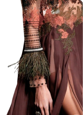 Valentino Runway  Beaded Embellishment and Lace Bodice Maxi Dress 2