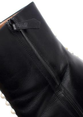 Aquazurra Firenze Black Follie Pearl Boots 5