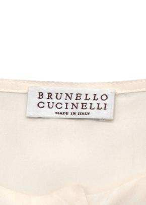 Brunello Cucinelli Cream Silk Satin Blouse 3