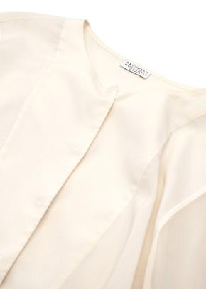 Brunello Cucinelli Cream Silk Satin Blouse 5