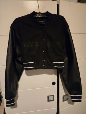 Givenchy Cropped Leather/Wool Bomber Jacket 2