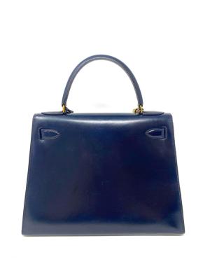 Hermes Midnight Blue Box Leather Kelly 28 2