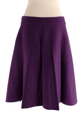 Bottega Purple Wool Midi Skirt 2