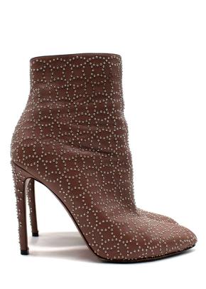 Alaia Nude Studded Stiletto Ankle Boots 2