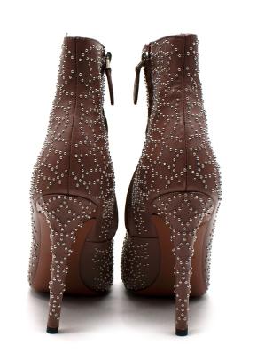 Alaia Nude Studded Stiletto Ankle Boots 3