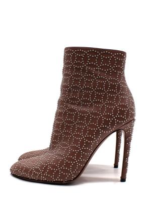 Alaia Nude Studded Stiletto Ankle Boots 4
