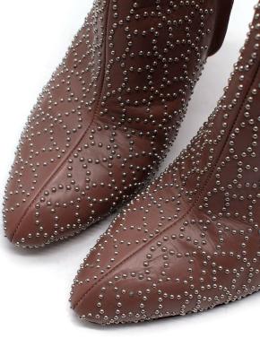 Alaia Nude Studded Stiletto Ankle Boots 10