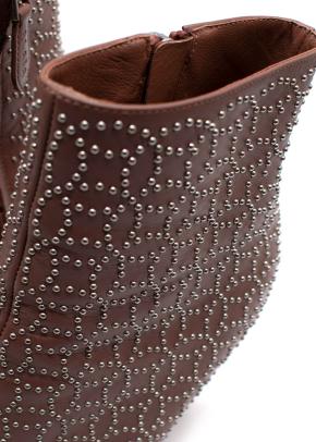 Alaia Nude Studded Stiletto Ankle Boots 8