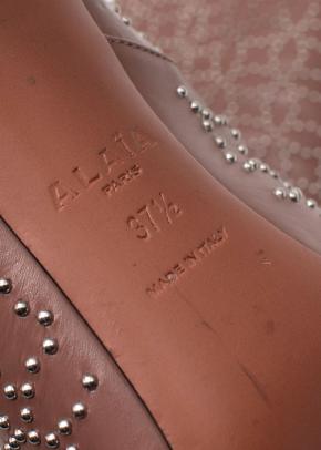 Alaia Nude Studded Stiletto Ankle Boots 6