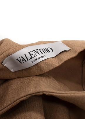 Valentino Wool Mock Neck Long Sleeve Camel Brown Top and Trouser Set 12