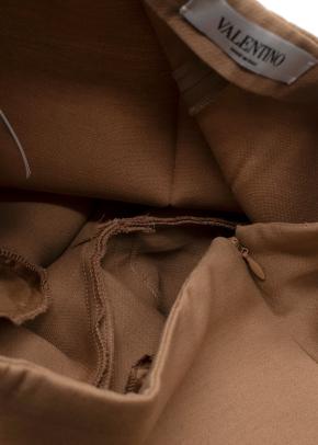 Valentino Wool Mock Neck Long Sleeve Camel Brown Top and Trouser Set 15