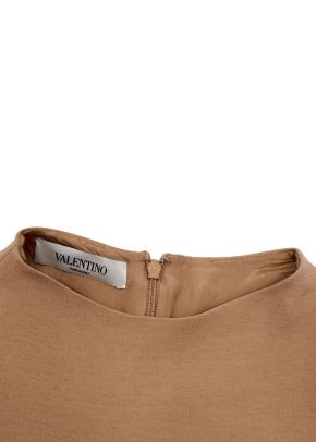 Valentino Wool Mock Neck Long Sleeve Camel Brown Top and Trouser Set 5