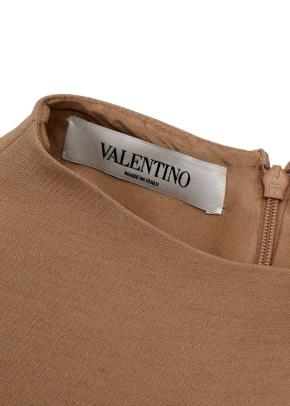 Valentino Wool Mock Neck Long Sleeve Camel Brown Top and Trouser Set 7