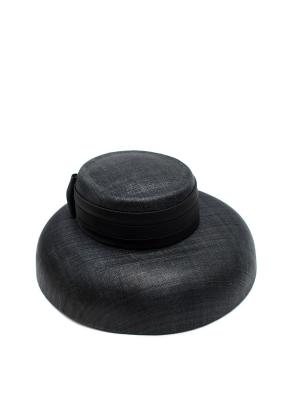 Emily London  Black Wide Brimmed Audrey Hat with Satin Bow 3