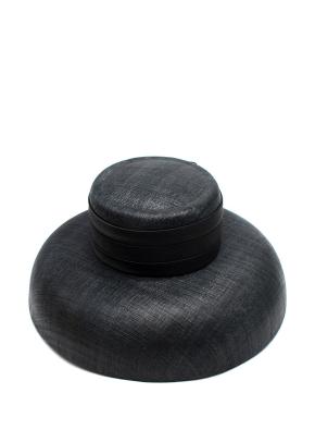 Emily London  Black Wide Brimmed Audrey Hat with Satin Bow 2