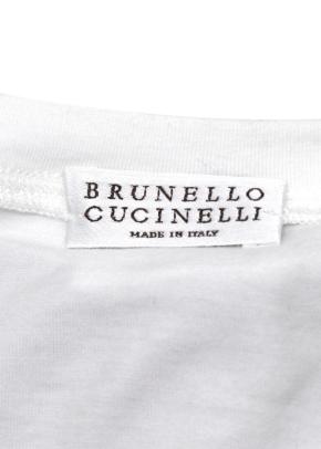 Brunello Cucinelli Double Layer White and Grey Crepe Dress 9