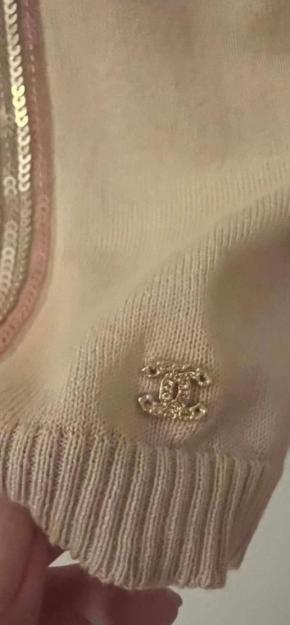 Chanel Sequin Embellished Cotton Knit Top 8