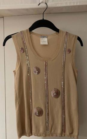 Chanel Sequin Embellished Cotton Knit Top 4