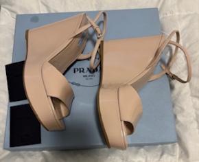 Prada Cipria Patent Wedge Sandals 11