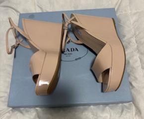 Prada Cipria Patent Wedge Sandals 2