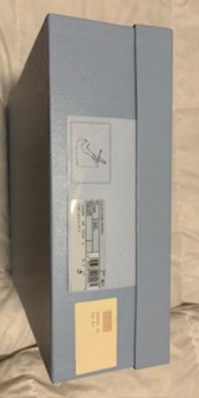 Prada Cipria Patent Wedge Sandals 10