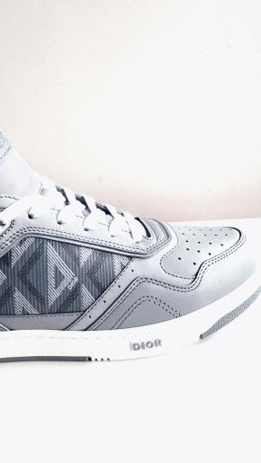 Dior Grey Leather B27 Diamond Sneakers 3