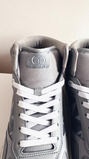 Dior Grey Leather B27 Diamond Sneakers 8