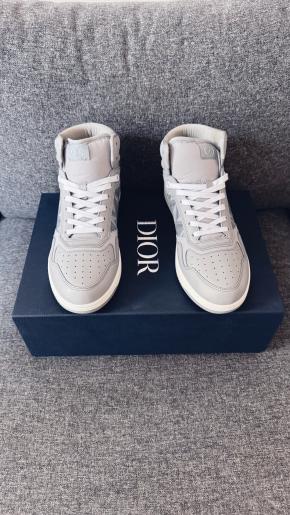 Dior Grey Leather B27 Diamond Sneakers 7