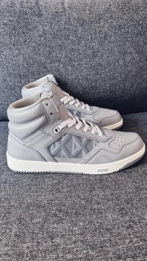 Dior Grey Leather B27 Diamond Sneakers 2